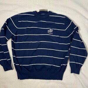 USA Navy blue and white striped sweater with a classic preppy design‎ #preppy